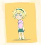  chibi mauve_squiddle_shirt rose_lalonde solo starter_outfit 