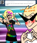  ask awesome-pants blush dirk_strider heart non_canon_design roxy_lalonde wonk 