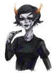  blood glasses_added kanaya_maryam licking lipstick_tube solo source_needed sourcing_attempted 