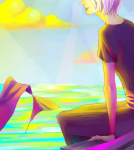  black_squiddle_dress broken_source clouds head_out_of_frame land_of_light_and_rain rose_lalonde solo 