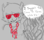  buttercrisis deal_with_it glasses_added highlight_color jewelry kanaya_maryam solo word_balloon 