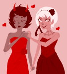  bloodtier heart holding_hands kanaya_maryam limited_palette redrom rose_lalonde rosemary shipping 