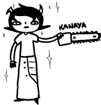  chainsaw grayscale kanaya_maryam lineart solo source_needed sourcing_attempted 