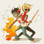  arm_in_arm artificial_limb back_to_back dave_strider eli katana red_baseball_tee s&#039;mores shipping sick_fires tavros_nitram 