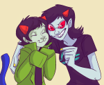  arm_around_shoulder bromance nepeta_leijon no_hat pootles scratch_and_sniff terezi_pyrope 