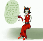  alcohol animated kanaya&#039;s_red_dress kanaya_maryam solo source_needed word_balloon 