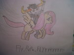  crossover fluttershy my_little_pony ponies shipping silverblade1 tavros_nitram text 