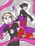  black_squiddle_dress chainsaw gash_sash kanaya_maryam rainbow_drinker rose_lalonde sketch source_needed sourcing_attempted thorns_of_oglogoth 