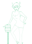  chainsaw kanaya_maryam lineart monochrome solo source_needed sourcing_attempted 