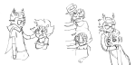  2025 arms_crossed blood_aspect caligvlasaqvarivm eridan_ampora fullres godtier grayscale hope_aspect hug karkat_vantas knight palerom prince shipping sickleback sketch text word_balloon 