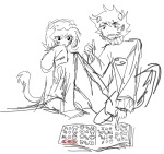  2026 cat_hat fullres grayscale karkat_vantas katnep monochrome muwwwsky nepeta_leijon redrom shipping sitting sketch starter_outfit 