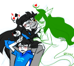  ashenrom badpirate blackrom blush breath_aspect broken_source chemotherapy clubs communism diamond dress_of_eclectica godtier heart heir hug jade_harley jadesprite john_egbert karkat_vantas kats_and_dogs multishipping palerom redrom shipping sitting smiling_karkat spade sprite starter_outfit 