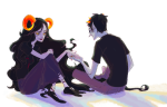  2011 2spooky aradia_megido holding_hands milkmanner redrom shipping sitting sollux_captor starter_outfit 