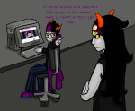  2011 arms_crossed computer crossover eridan_ampora feferi_peixes hitchhiker&#039;s_guide_to_the_galaxy multiversalink sitting starter_outfit text troll_lab 