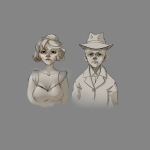  2017 beetleneedle facial_hair fedora fullres hat headshot humanized hysterical_dame monochrome problem_sleuth problem_sleuth_(adventure) 