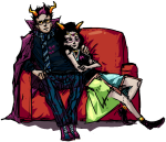  2011 couch eridan_ampora feferi_peixes head_on_shoulder scarf sitting starter_outfit yallo 