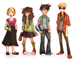  2014 au beta_kids book casual dave_strider fashion freestyletrue fullres headphones jade_harley john_egbert rose_lalonde 