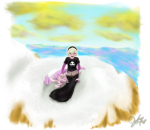  2011 belphagor24 black_squiddle_dress high_angle jaspersprite land_of_light_and_rain on_stomach rose_lalonde sitting sprite 
