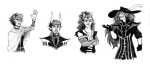  2013 alternate_hair ancestors arms_crossed facial_hair fernacular fullres grayscale hat marquise_spinneret_mindfang pencil rule63 sketch starter_outfit the_disciple the_dolorosa the_sufferer 