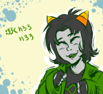  broken_source nepeta_leijon no_hat solo spazzimuffin starter_outfit text 