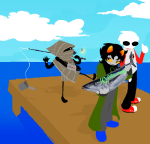  10k_member_celebration_event 2025 clouds dave_strider fish fullres jaggy_lines mayor_sash native_source nepeta_leijon no_hat offkilterkeys red_baseball_tee serenity starter_outfit text thumbs_up wayward_vagabond 