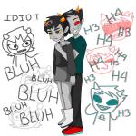>:? 2020 adorabloodthirsty alternate_hair chococi fullres hug karkat_vantas no_glasses reverse_hug rule63 shipping spade terezi_pyrope text