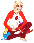  barefoot broken_source dave_strider feastings gaming no_glasses red_baseball_tee sitting smuppets solo transparent 