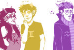  blush broken_source clarrisa crying eridan_ampora feferi_peixes limited_palette music_note queen_bee shipping sollux_captor word_balloon 