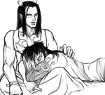  body_modification equius_zahhak fantroll grayscale head_on_lap on_stomach redrom rje shipping sleeping 