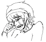  crying grayscale lineart pixel rose_lalonde solo source_needed sourcing_attempted 