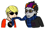  biting blush dave_strider eridan_ampora red_baseball_tee source_needed sourcing_attempted 