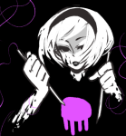  black_squiddle_dress knitting_needles rose_lalonde solo source_needed sourcing_attempted 