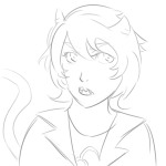  grayscale headshot lineart monochrome nepeta_leijon no_hat solo source_needed sourcing_attempted 