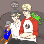  alpha_dave arm_around_shoulder arms_crossed broken_source couch dirk_strider lil_cal pizzeta smuppets 
