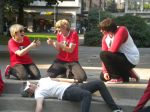  bro cosplay dave_strider kneeling real_life red_baseball_tee red_record_tee source_needed thumbs_up 