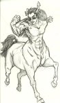  au centaurs equius_zahhak grayscale mythologystuck no_shirt pencil solo source_needed sourcing_attempted 