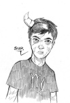  andrew_hussie cosplay grayscale mspandrew pencil sketch solo 