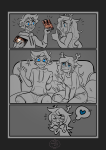  2022 blush casual comic con_air con_heir couch fullres grayscale heart highlight_color image_manipulation john_egbert pumpkinmocha redrom shipping thought_balloon thumbs_up vriska_serket 