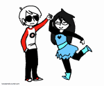  ! animated blush broken_source dancing dave_strider diabetes dress_of_eclectica jade_harley leverets red_baseball_tee redrom shipping spacetime 