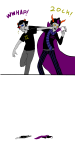 2011 blood comic eridan_ampora neecross no_glasses on_stomach scarf sollux_captor starter_outfit strife text the_truth 