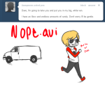  ask ask-ahomestuckkid broken_source car dave_strider red_baseball_tee solo text wut 