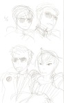  art_dump carrying dave_strider grayscale headshot ishades puppet_tux rose_lalonde siblings:daverose sketch source_needed sourcing_attempted velvet_squiddleknit 