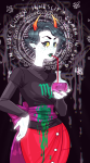    2013 aspect_symbol beverage blood body_modification freckles fullres gash_sash kanaya_maryam lovisa rainbow_drinker solo space_aspect starter_outfit text troll_potion 