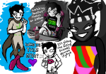  2024 black_queen bq computer duckface fanfic_art faygo fullres godtier harlequin_uniform heart jaggy_lines karkat_goes_to_a_convention life_aspect mage phone robbiedrawsstuff sitting solo text vanessa_(karkat_goes_to_a_convention) wonk 