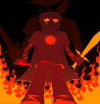 2024 bro caledfwlch clowncarpal dave_strider fire fullres godtier jaggy_lines knight low_angle scars stars time_aspect unbreakable_katana