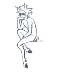  2025 foxxism fullres homestuck:_beyond_canon lineart meat_timeline monochrome nudity satyrs solo swiss_elysi 