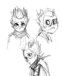  eridan_ampora grayscale headshot pencil scarf sketch solo source_needed sourcing_attempted starter_outfit 