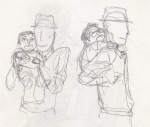  babies carrying dad grayscale john_egbert sketch source_needed sourcing_attempted 