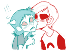  ! blush broken_source coolkids dave_strider kiss limited_palette no_glasses pootles red_baseball_tee redrom shipping starter_outfit terezi_pyrope 