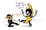  :o) barefoot broken_source cosplay gamzee_makara instrument it&#039;s_goofy_time meme mr_radical peanut_butter_jelly_time sitting starter_outfit tavros_nitram text 